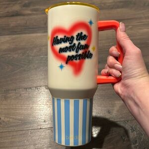 ban.do Stainless Steel Graphic Tumbler with Handle and Lid- New and Not Used